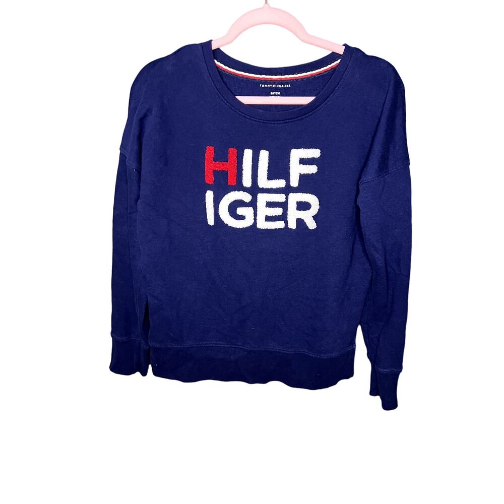 COPY - Tommy Hilfiger Write Out Applique Sweater Size Small Blue White Red Pull…